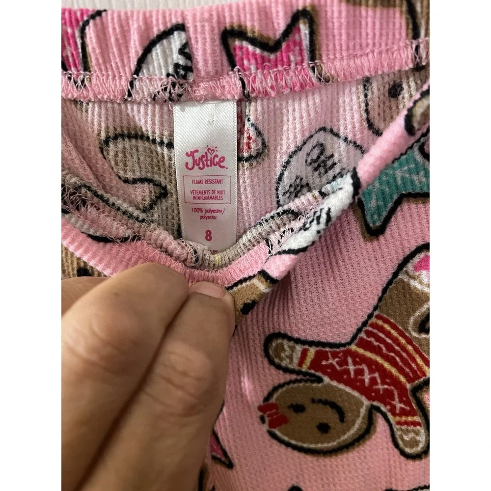 Justice Gingerbread Pajama‎ Set Holiday Size 8 NWOT